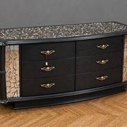 Commode époque Art Déco en bois laqué et mosaique de miroirs