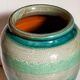 Ceramic vase scarified with gray-blue enamel