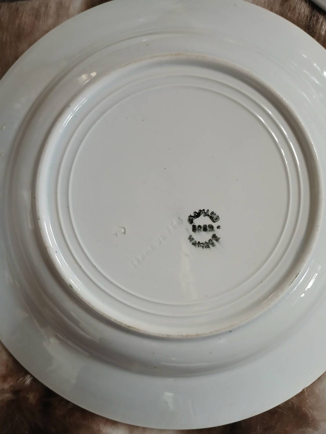 3 antique deep plates from St Amand and Hamage