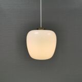 Hanging lamp in opal glass with brass top from Danish Fog&Mørup 1970s