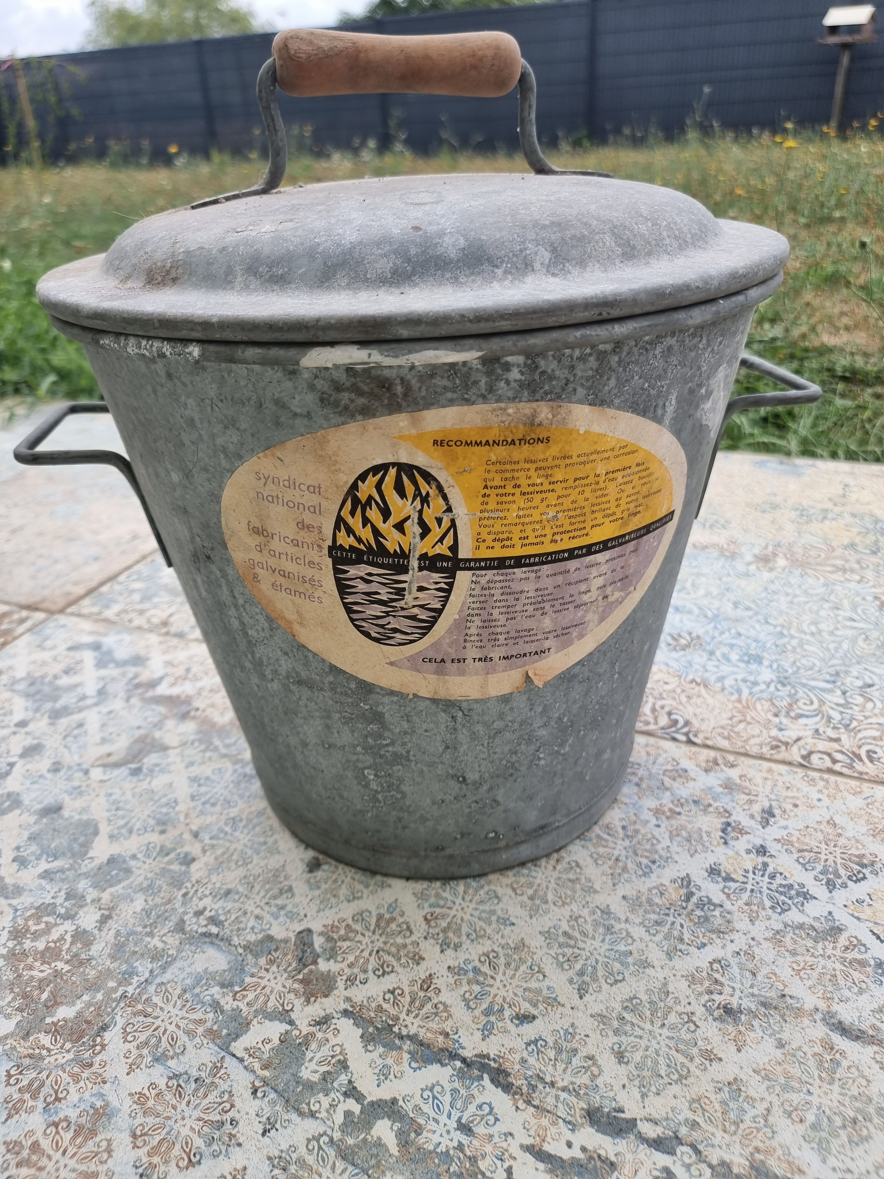 Old zinc washing machine