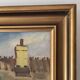 Vintage Original Cottage Oil Painting: Framed Countryside Art