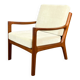 Fauteuil sénateur par Ole Wanscher pour France et Søn, teck et velours, années 1960.