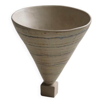 Decorative stoneware vase from mid-20th century, 1960s.