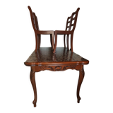 Red wood dining table with 4 chairs