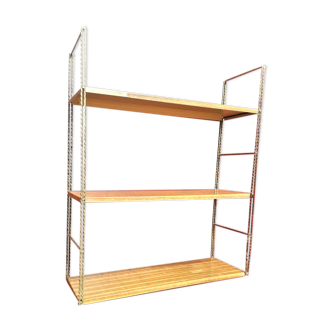 Etagere vintage string metal faux wood very deco 1960