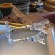 Large cut glass stemmed glass – star decoration – 1960s
