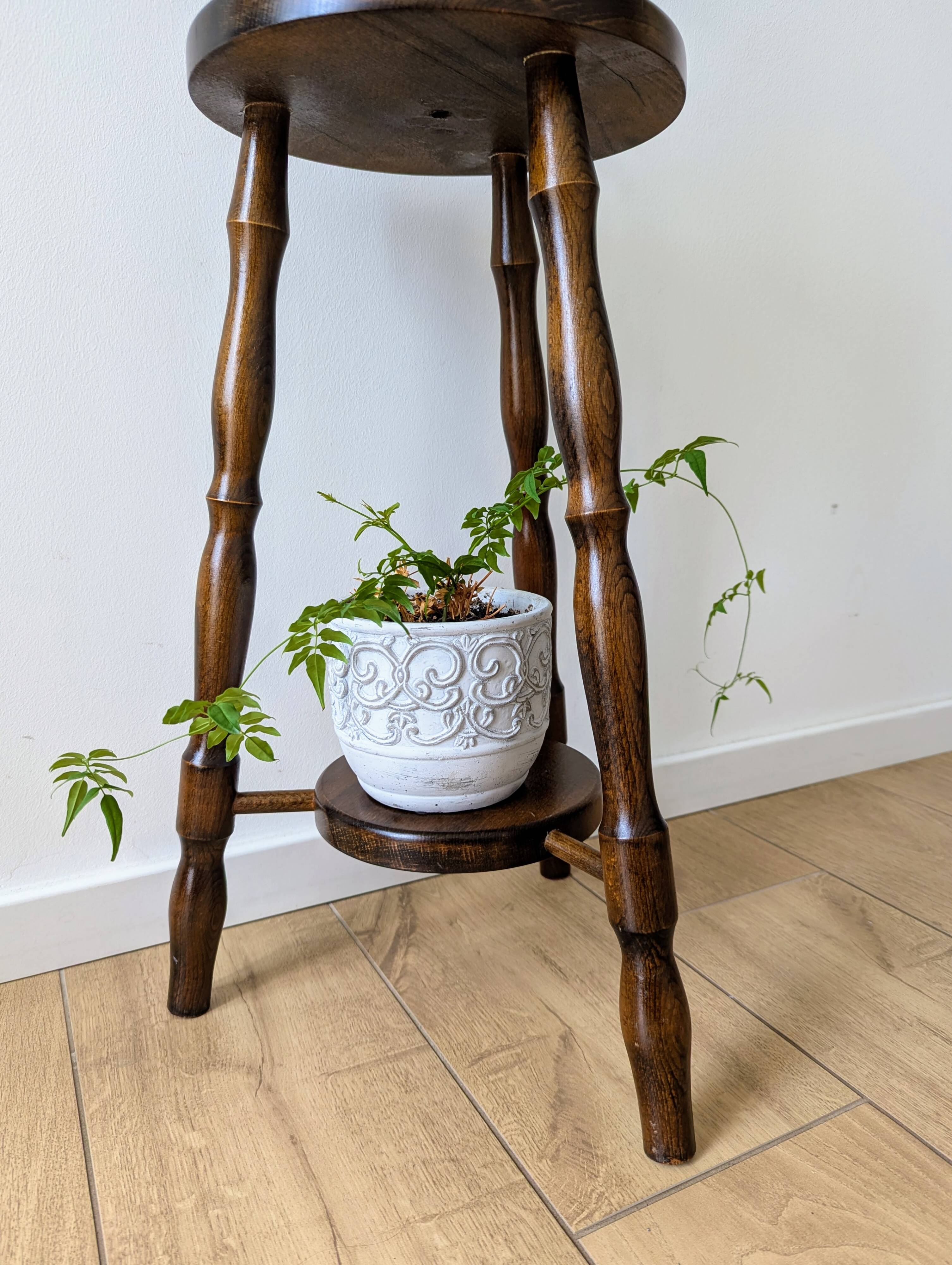 Vintage Turned Wooden Tripod