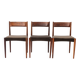 Set of 3 Vintage Rosewood Dining Chairs, 1960s Mid Century Modern Chairs