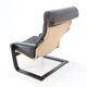 Fauteuil ou chaise longue en cuir finlandais des années 1970.