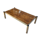 Elm magnifying glass coffee table circa 1970