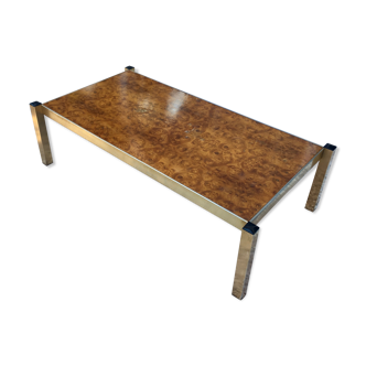 Elm magnifying glass coffee table circa 1970