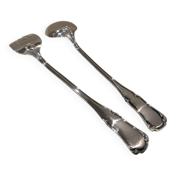 Fourchette et cuillere a ragout métal argenté orfèvre Ercuis Valencay