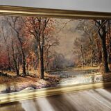 Oil on canvas of an autumn landscape - Reproduction by Robert Wood