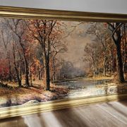 Oil on canvas of an autumn landscape - Reproduction by Robert Wood