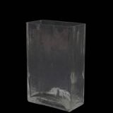 Rectangular Riihimäen Lasi glass vase / mid-century modern / Finnish design / attributed to Helena Tynell / 1970s
