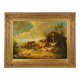 Belgian Artist, Farm Scene, 20th Century, Large Oil on Canvas, Framed
