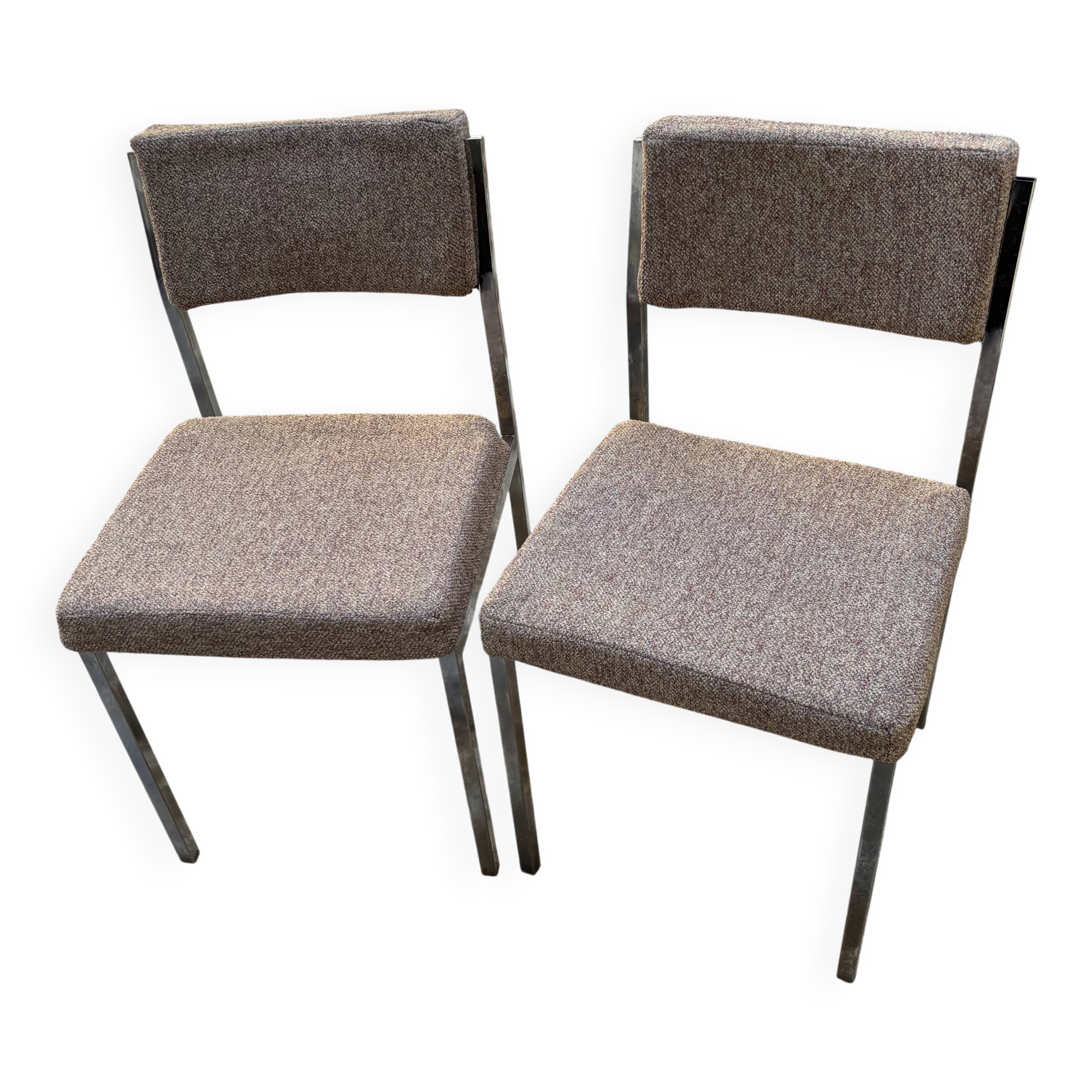 2 chaises 70 re-tapissées, années