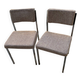 2 chaises 70 re-tapissées, années