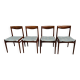 Ensemble de 4 chaises à repas Lubke en palissandre 1960