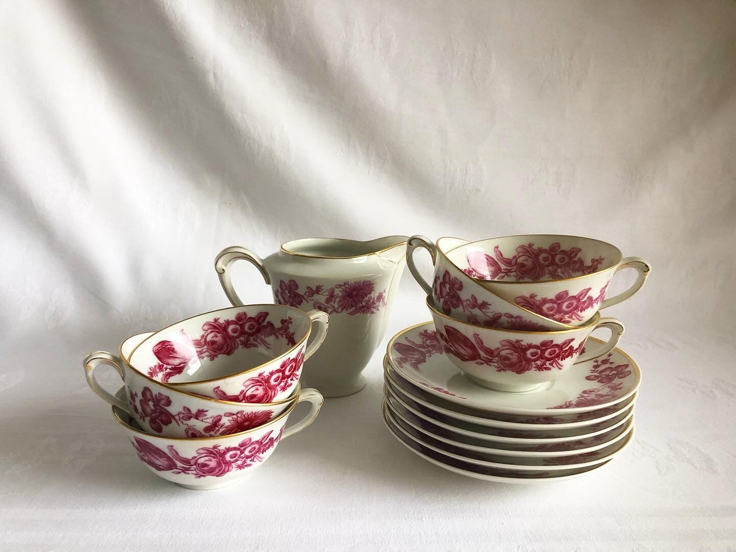 Limoges fine porcelain cup and under cup