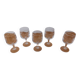 Set of 5 old port glasses with engraved crystal stems