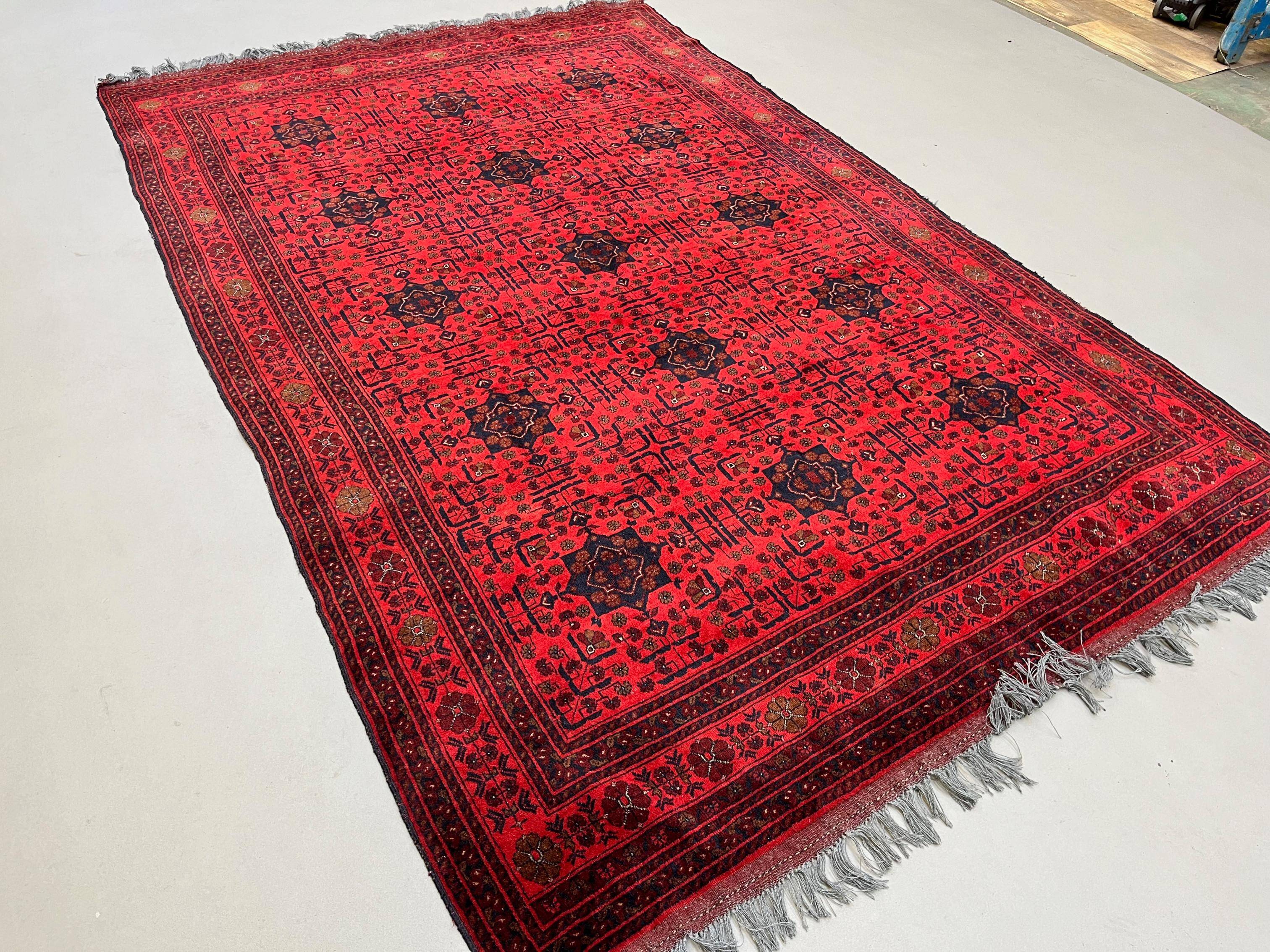 Afghan Khal Mohammadi Rug 300x195 cm, Vintage Turkoman Ersari Rug