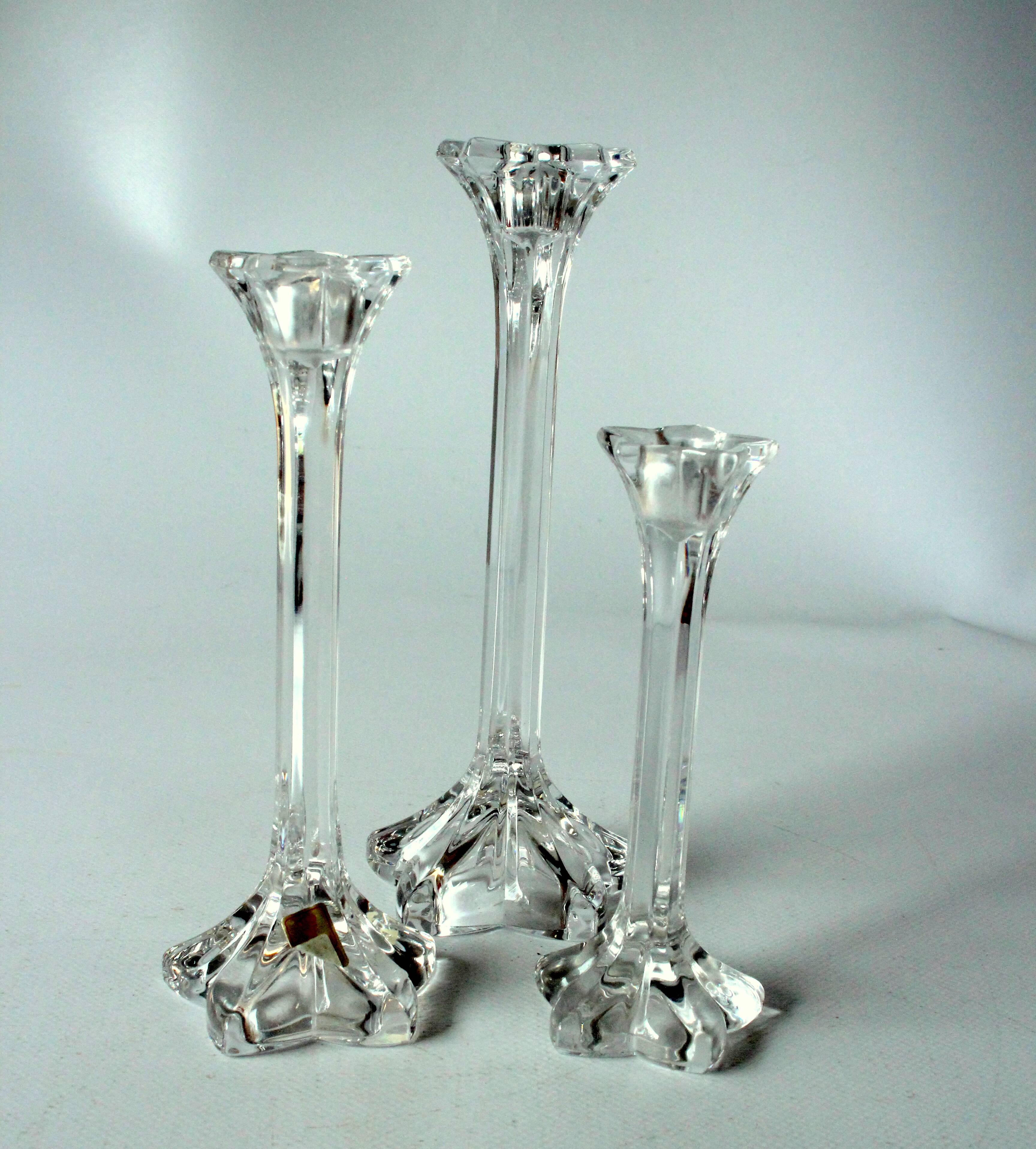 3 lead crystal glass candle holder by Nachtmann as a set - Vintage