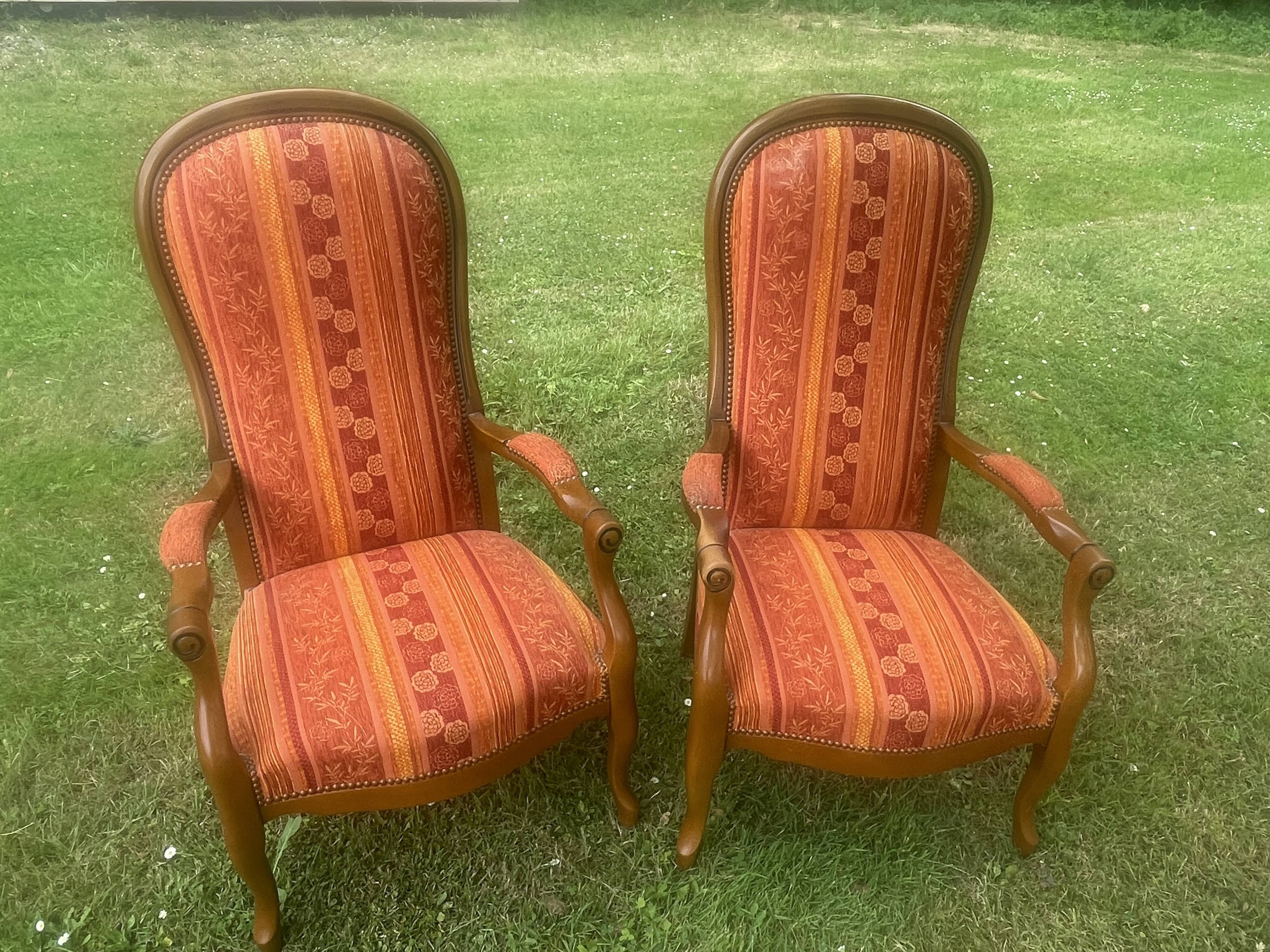 Pair of Voltaire armchairs