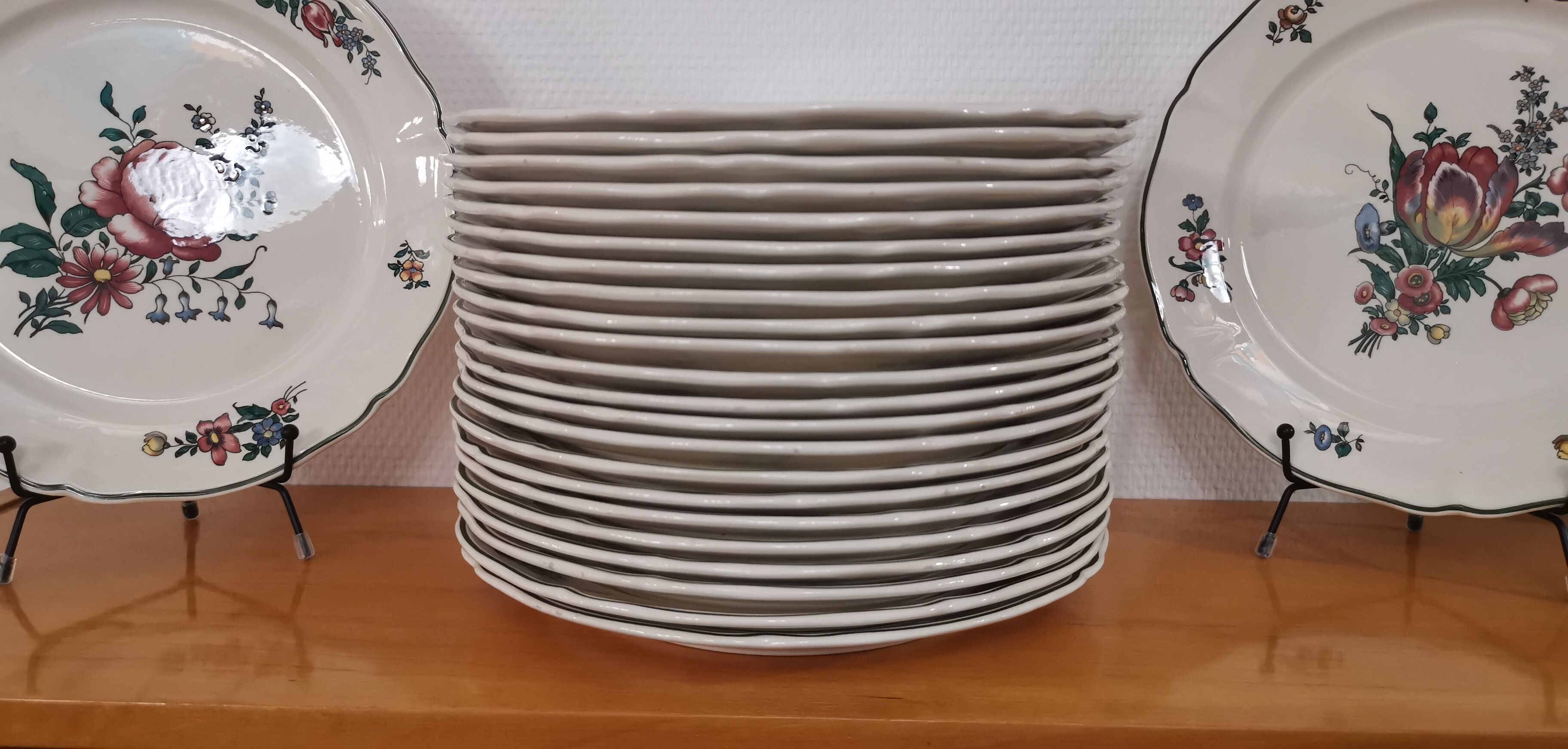 Set of 6 old flat ceramic plates VILLEROY and BOCH "Alt Strassburg"