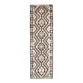 Tapis couloir vintage turc Oushak fait main en laine et coton blanc 100x334