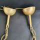 Pair of vintage spike-patterned pendant lights
