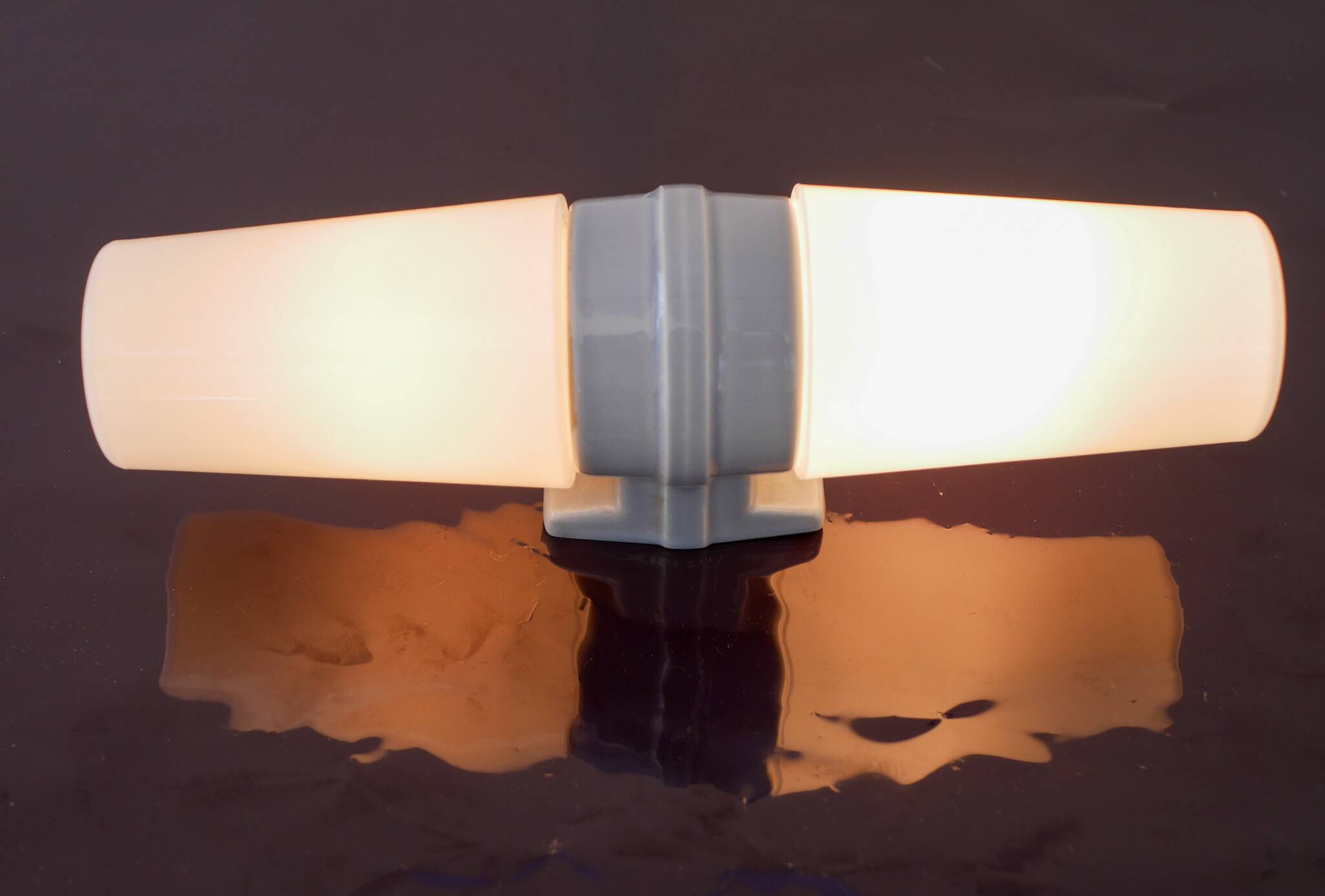Large Mid-Century Modern Pale Grey Bathroom Sconce by Sigvard Bernadotte