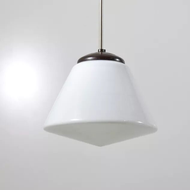 Modernist suspension 1930 opaline glass bakelite