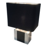 Chrome and black lacquer lamp