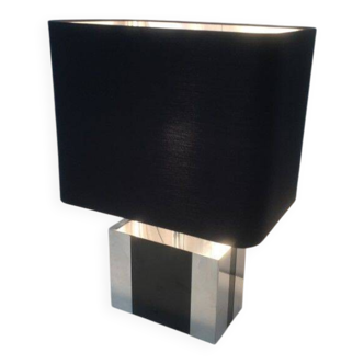 Chrome and black lacquer lamp
