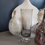 Smoked glass roller vase