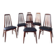Suite de 6 chaises de salle à manger de Niels Koefoed « Eva » danois en palissandre