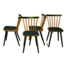 Ensemble de 4 chaises à repas vintage avec pieds évasés, 1950-60