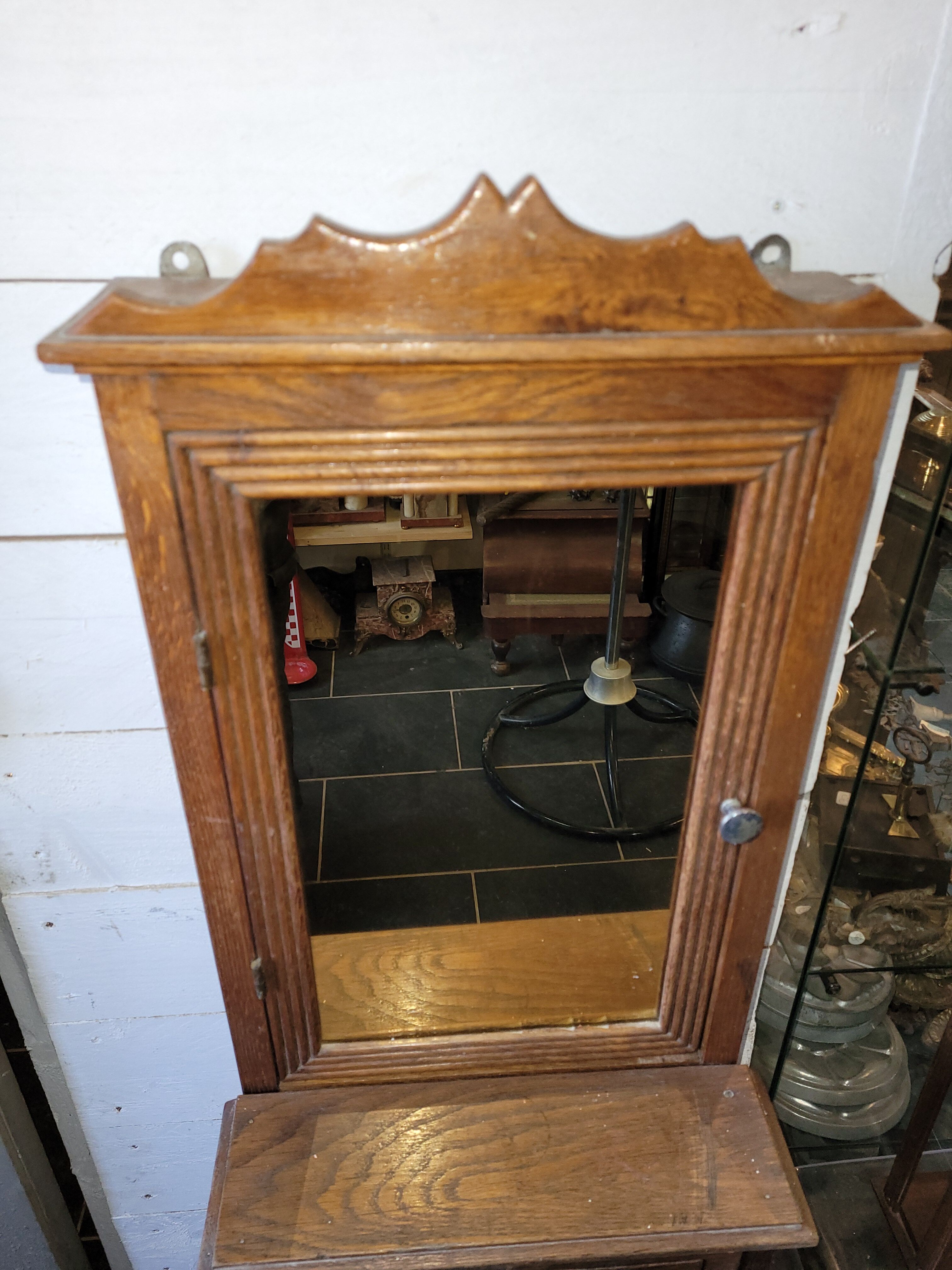 Oak medicine cabinet mirror