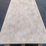 Renovated 19th-century Breton farmhouse dining table, extendable, in oak, 200-290 cm.