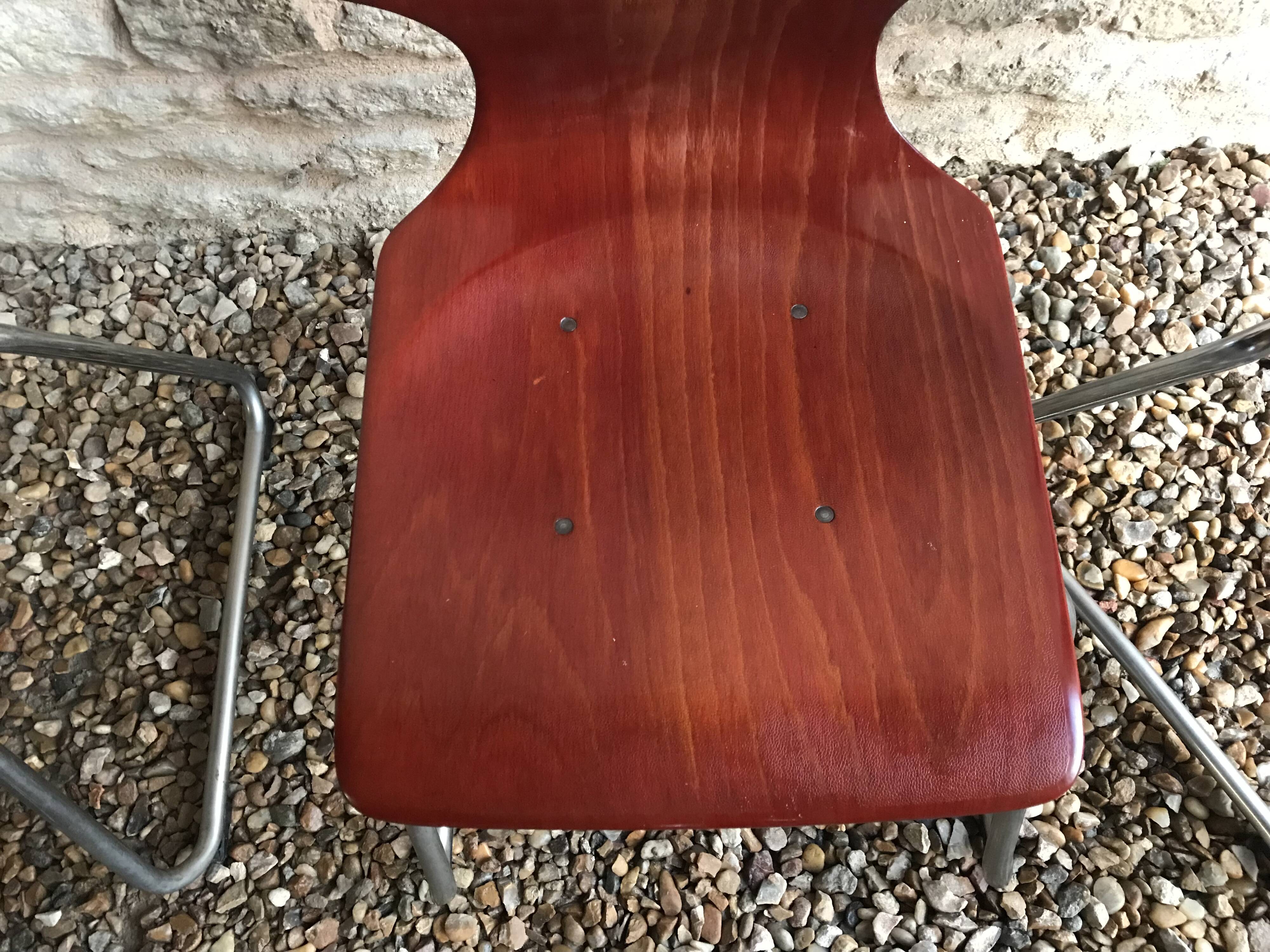 Set of 6 vintage Pagholz Flötotto stackable chairs in Pagwood