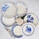 Old flat plates mismatched in earthenware