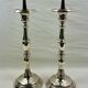 Pair of candle picnickers in silvered bronze
