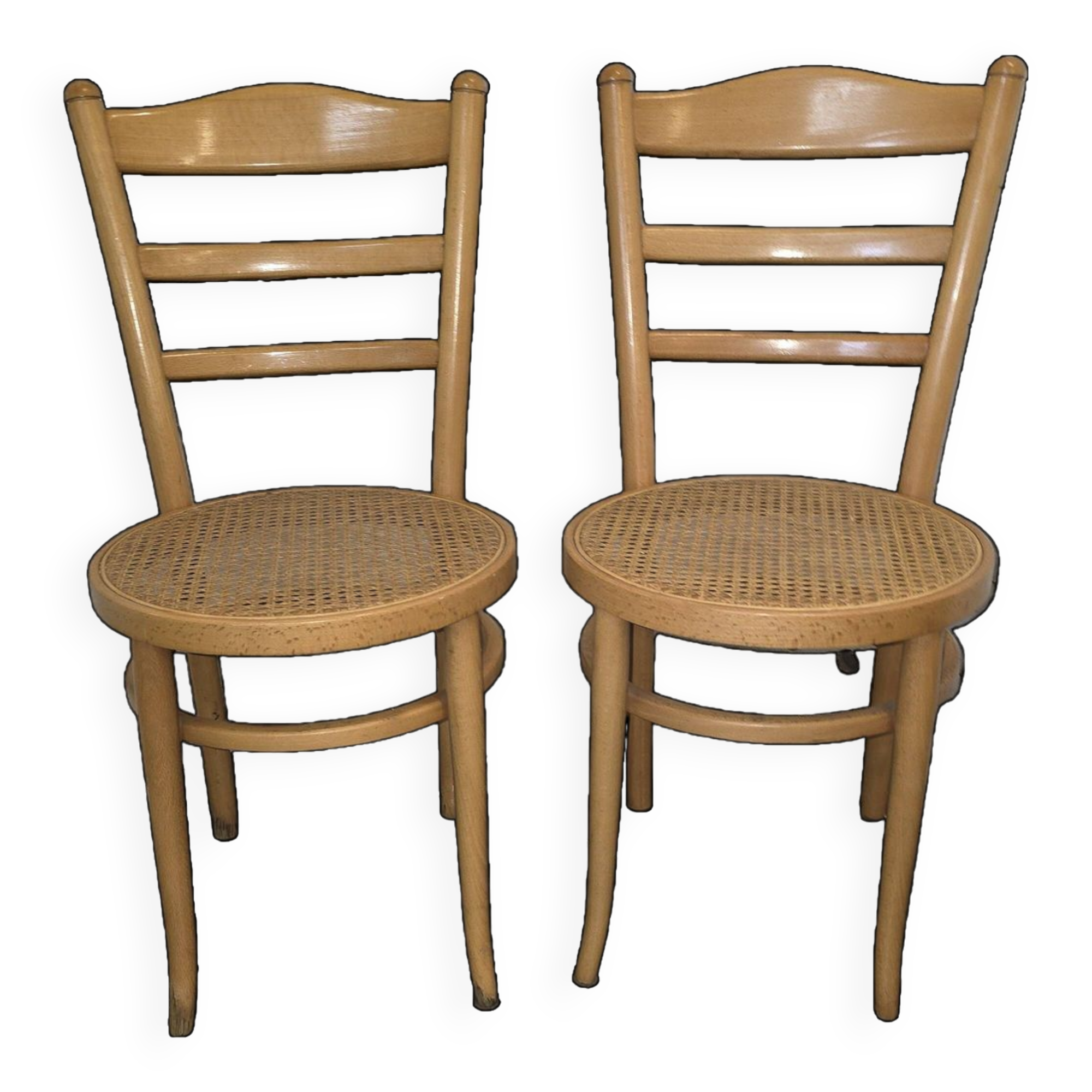 Suite de 2 chaises de bistrot en bois courbé Baumann