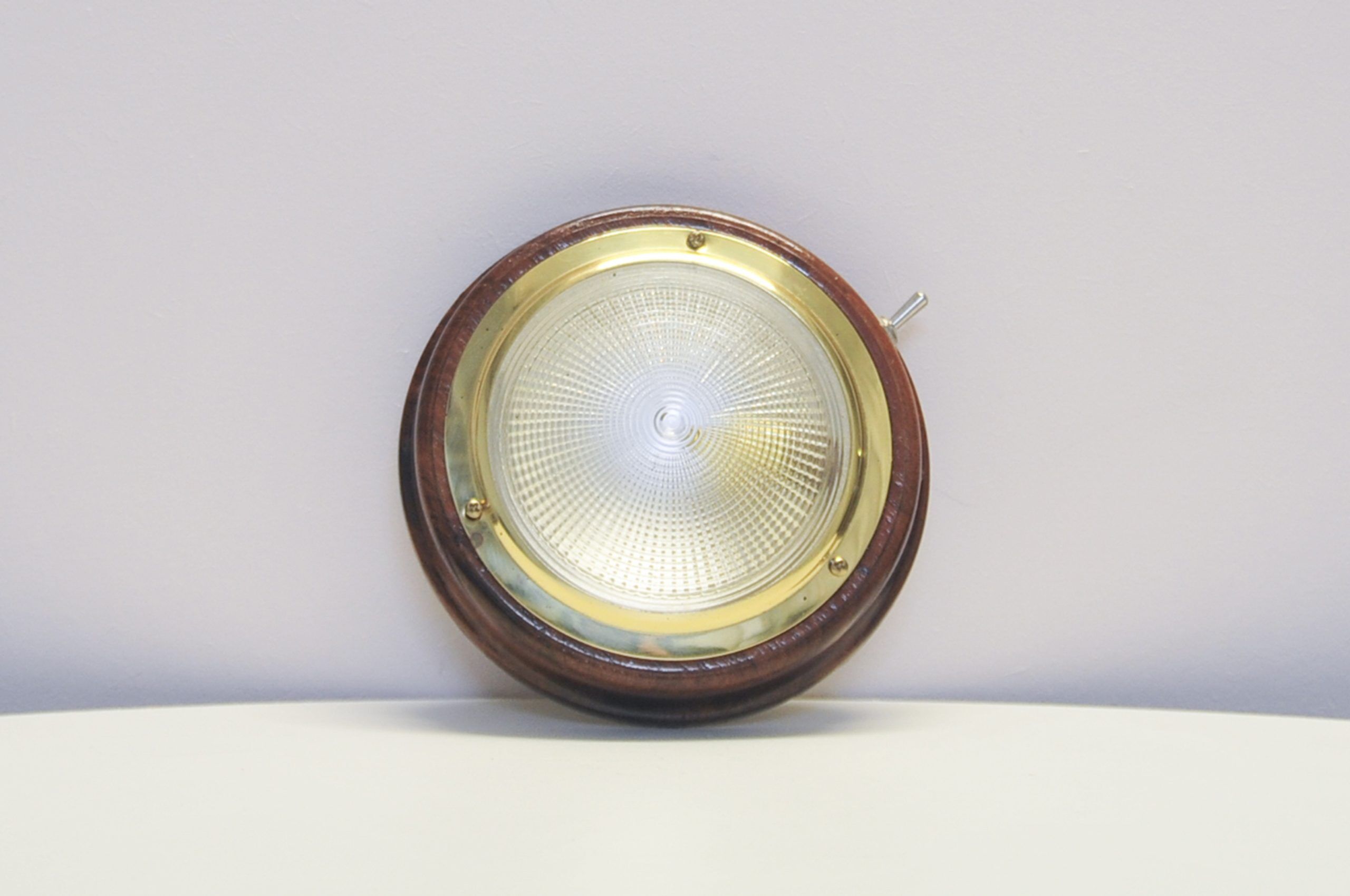 Vintage wooden and brass ceiling lamp from Denmark