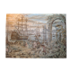 Old wall tapestry "Harbour Scene" The Woven Arts of France