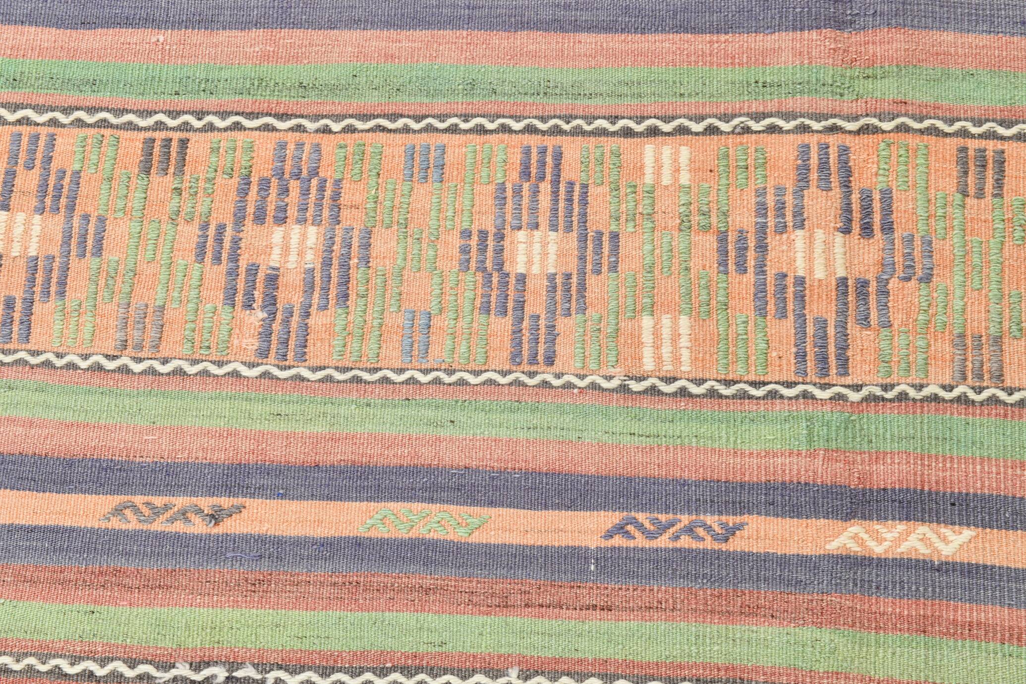 6x9 Modern Vintage Kilim Rug, 180x282Cm