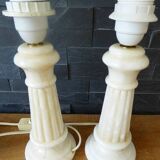 Set of 2 off-white alabaster lamp bases