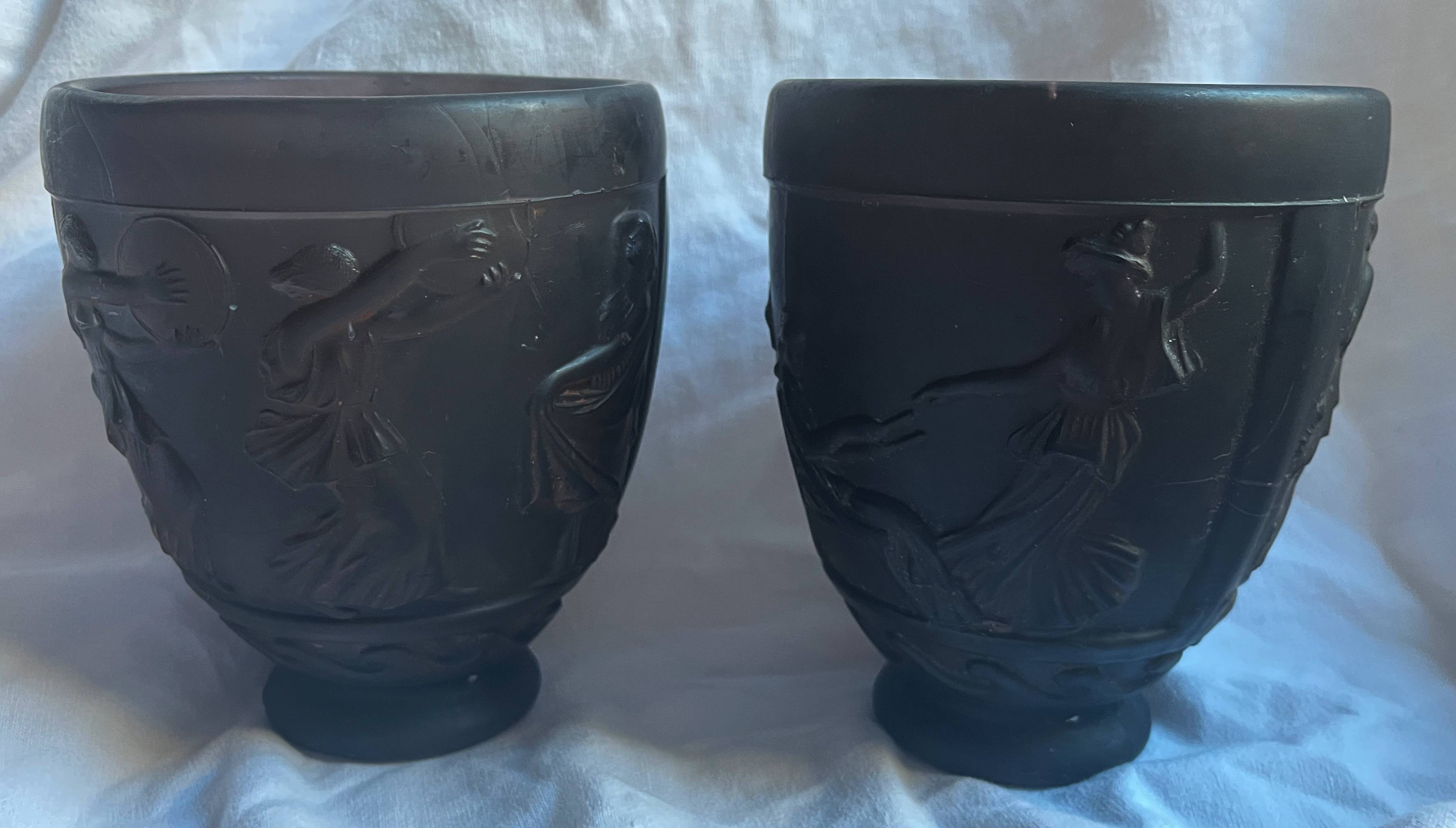Pair of Art Deco vases Georges Le Feure (1868/1943) Glass paste Dancers